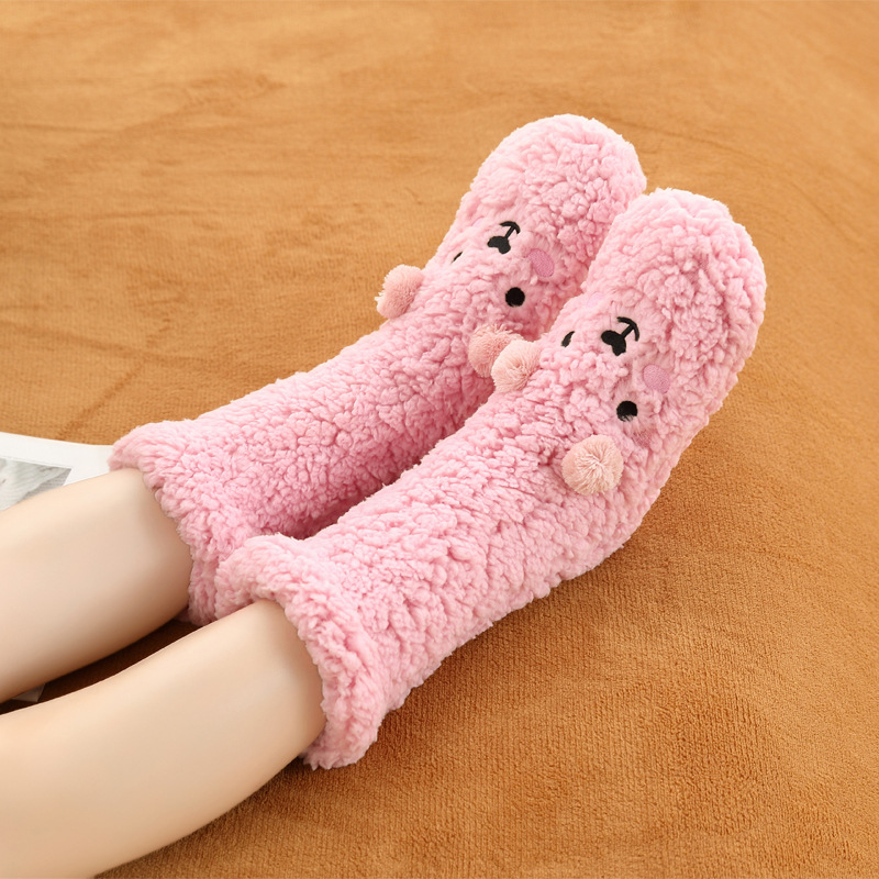 Cozy Plush Animal Slipper Socks Winter Warm Non-Slip Plush Floor Socks